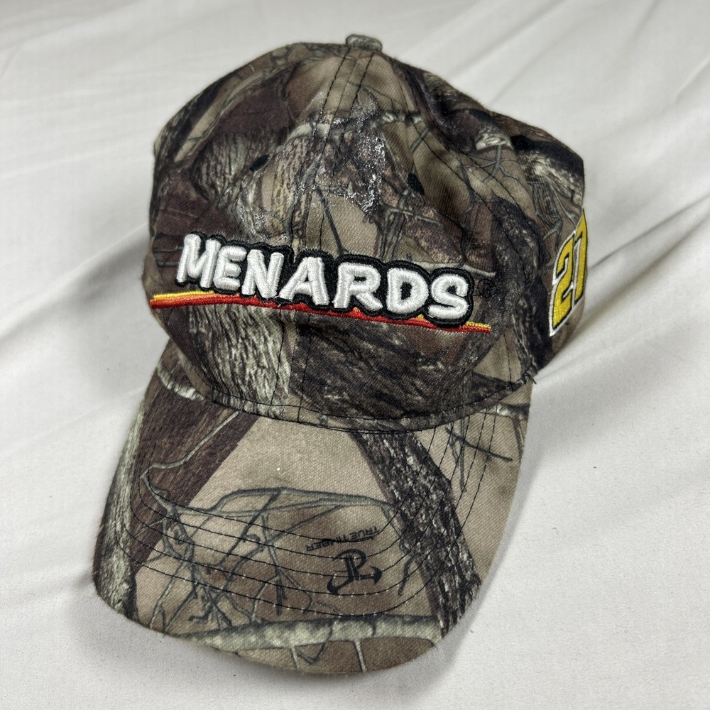 Menards Camo Adjustable Baseball Cap Hat 27 NASCAR Adjustable